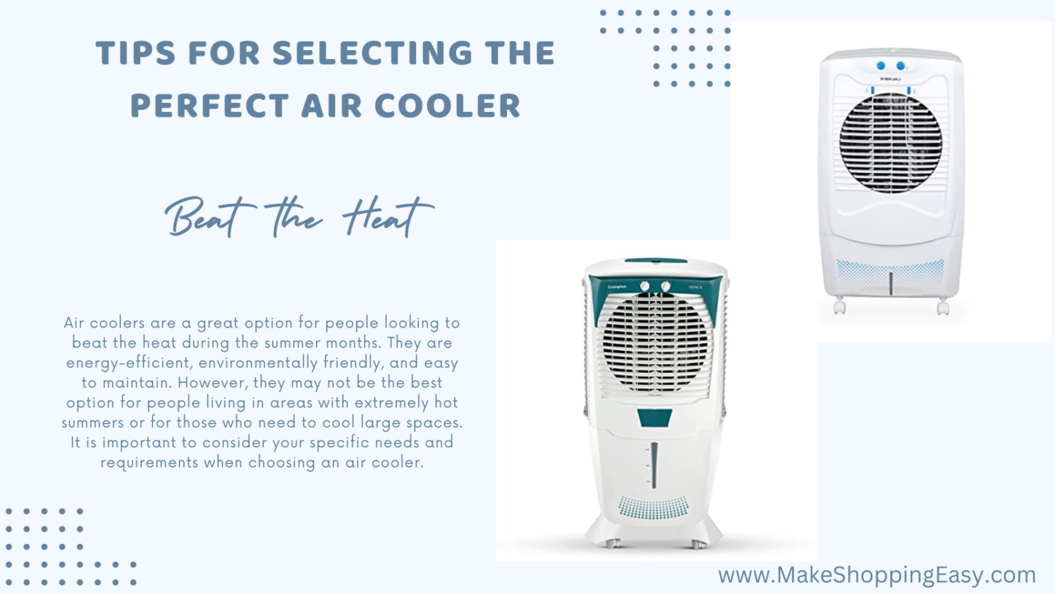 "Beat the Heat Tips for Selecting the Perfect Air Cooler" Make