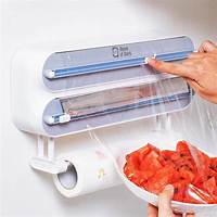 House of Quirk Magnetic Plastic Wrap Dispenser with Cutter, 3 in 1 ...