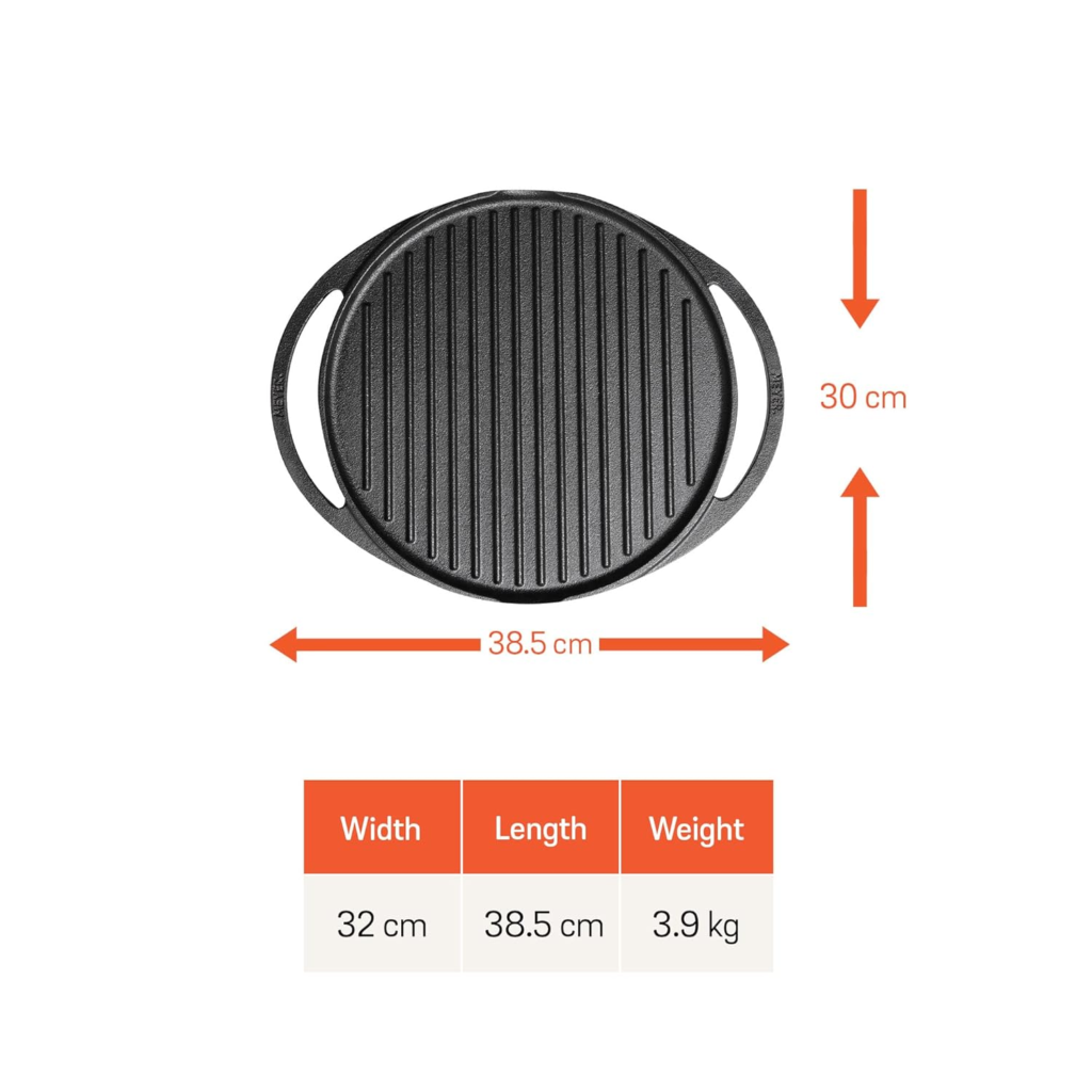 Cast Iron Grill & Griddle Pan